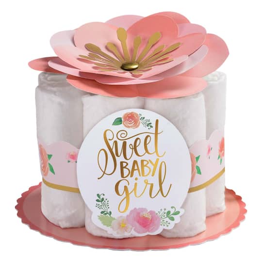 12&#x22; Floral Baby Diaper Centerpiece Decorating Kit